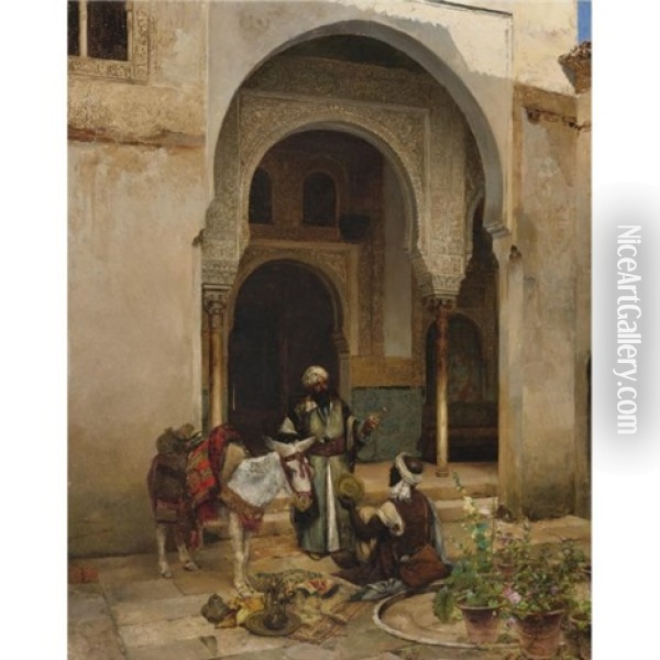 The Antique Seller Oil Painting - Clemente Pujol de Gustavino