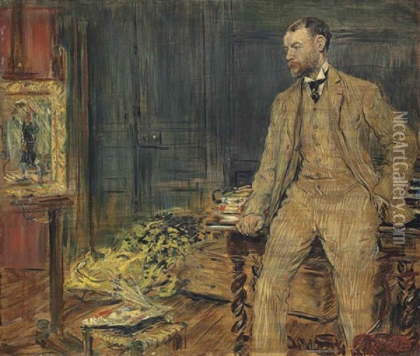 Portrait Of The Artist William Dannat Oil Painting - Jean Francois Raffaelli