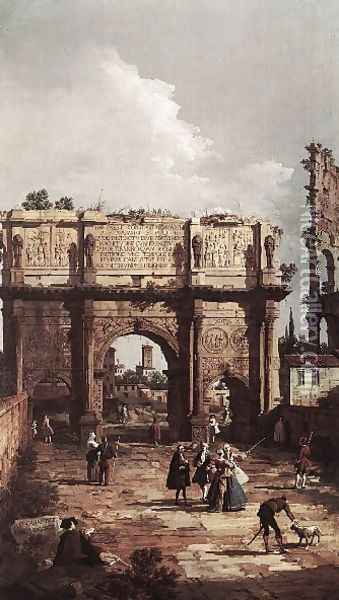 Rome The Arch Of Constantine Oil Painting - (Giovanni Antonio Canal) Canaletto