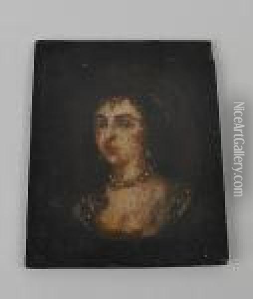 Portrait Of Queen Henrietta Maria Oil Painting - Sir Peter Lely