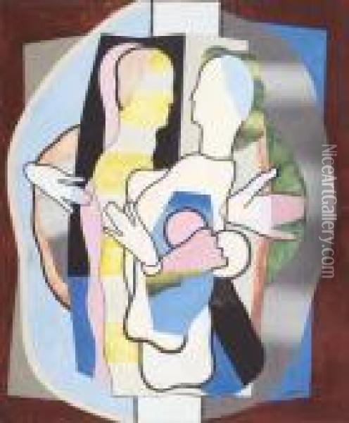 Couple Oil Painting - Georges Valmier