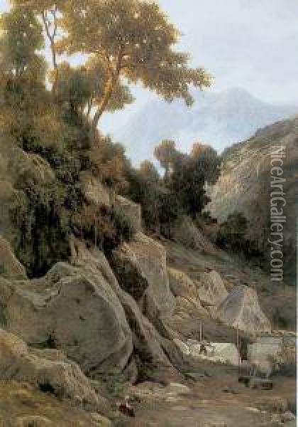 Cava Di Marmo A Carrara Oil Painting - Ettore Cumbo
