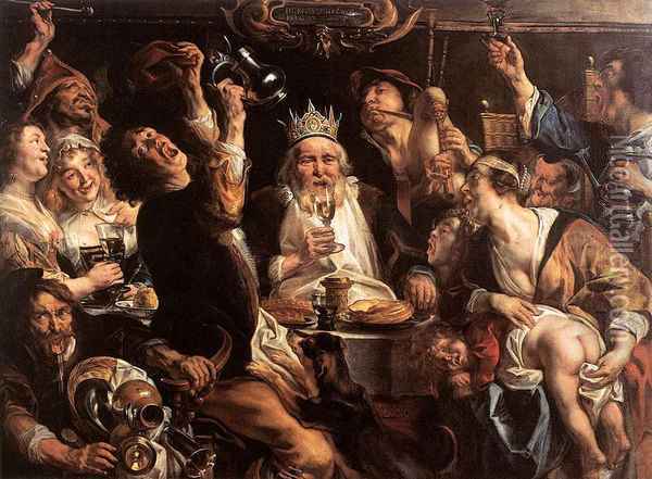 The King Drinks I Oil Painting - Jacob Jordaens