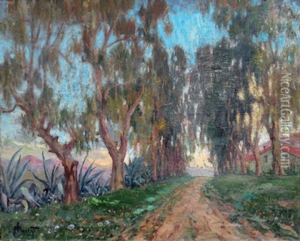 Allee D'eucalyptus Et D'aloes, Algerie Oil Painting - Paul Nicolai