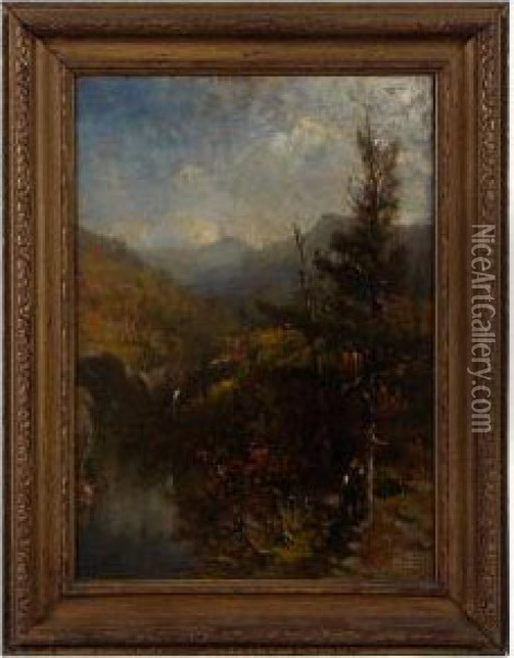 Hudson River Landscape Oil Painting - George Herbert McCord