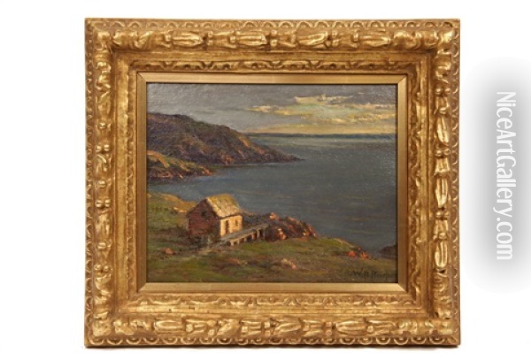 View Of Manan From Monhegan Island Oil Painting - William Partridge Burpee