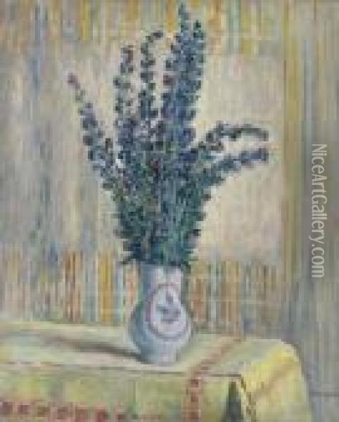 Pichet De Fleurs Sur Une Table Oil Painting - Henri Lebasque