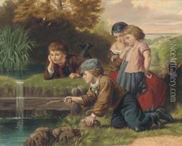 The Young Naturalists Oil Painting - William Hemsley