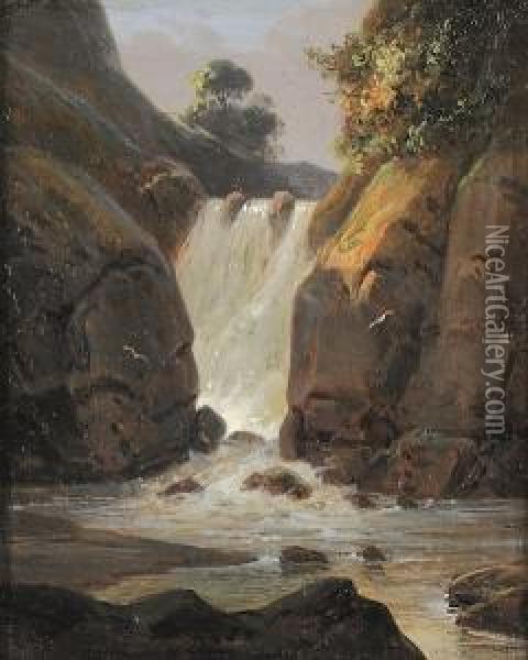 Wasserfall Oil Painting - Otto Wagner