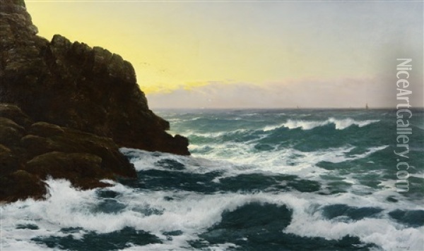 Evening, Cornish Coast Oil Painting - David James