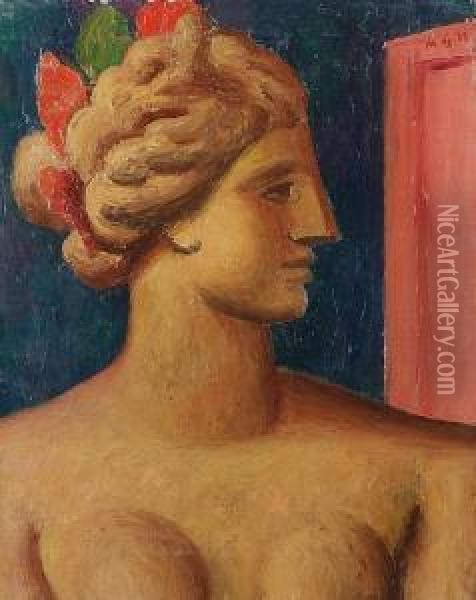 Classical Profile Oil Painting - Mark Gertler