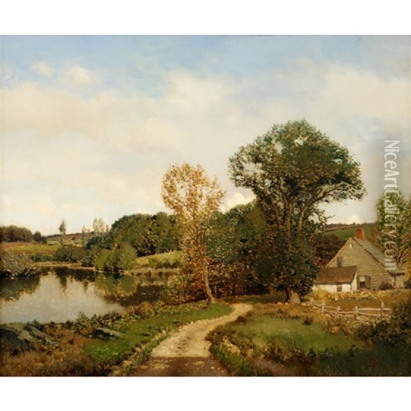 An October Afternoon, Monmouth County, New Jersey Oil Painting - Henry Pember Smith