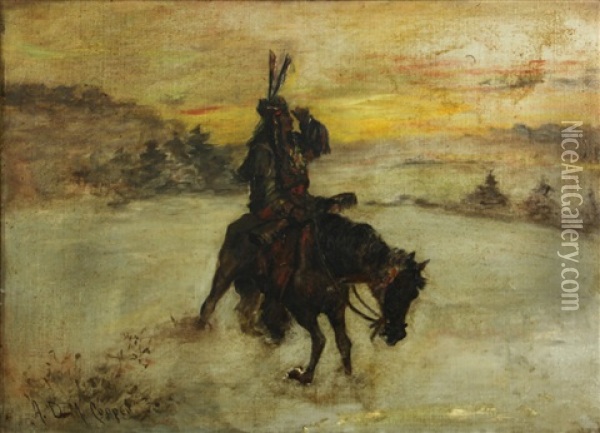 Mounted Indian Oil Painting - Astley David Middleton Cooper