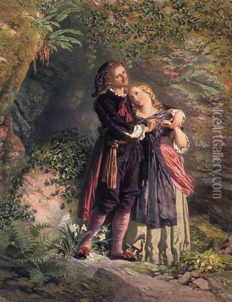 Ferdinand and Miranda Oil Painting - Henry Anelay