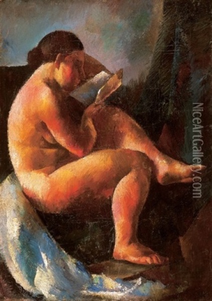 Woman Reading Oil Painting - Vilmos Aba-Novak