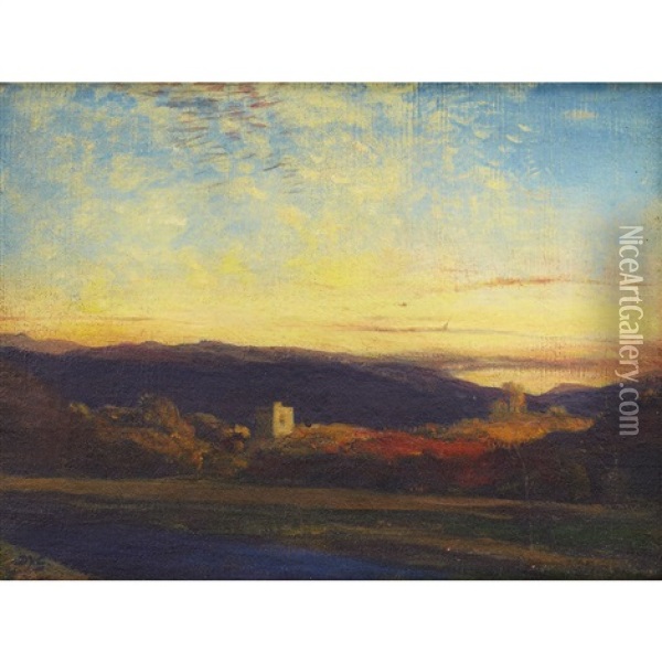 A Castle Near Morvern Oil Painting - David Young Cameron