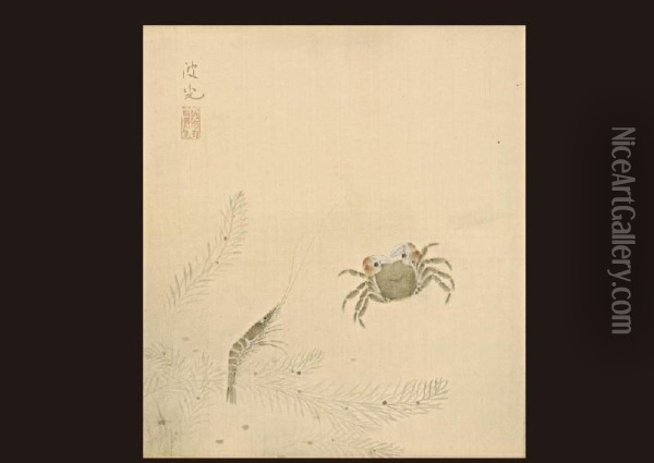 Crab Oil Painting - Hako Irie