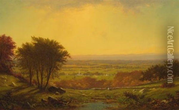Indian Summer, Massachusetts Oil Painting - Alfred Thompson Bricher