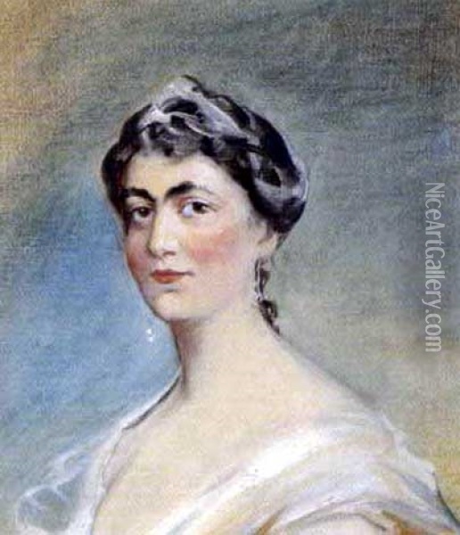 Portrait Hermine Prinzessin Von Reus, Zweite Gattin Kaiser Willhelm Ii Oil Painting - Adolf Pirsch