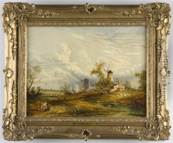 Windmills Oil Painting - Joseph Paul