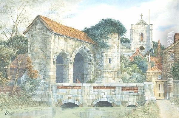 Waltham Abbey Oil Painting - James Lawson Stewart