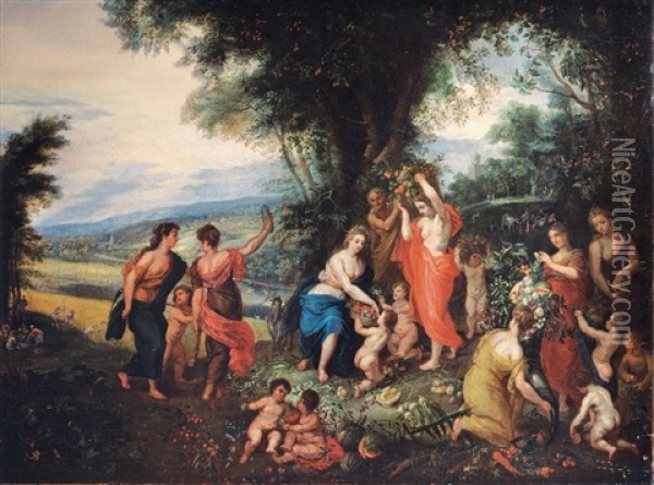Allegoria Dell'estate Oil Painting - Hendrik van Balen the Elder