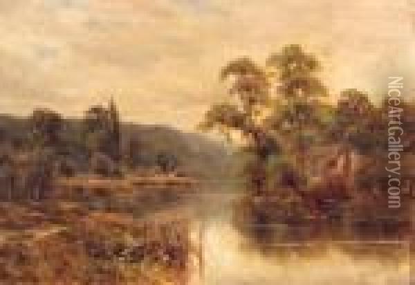 On The Thames Near Cookham Oil Painting - Wiggs Kinnaird