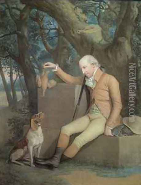 Portrait of Sir Horatio Mann 1744-1814 with his Hound Oil Painting - Hugh Douglas Hamilton