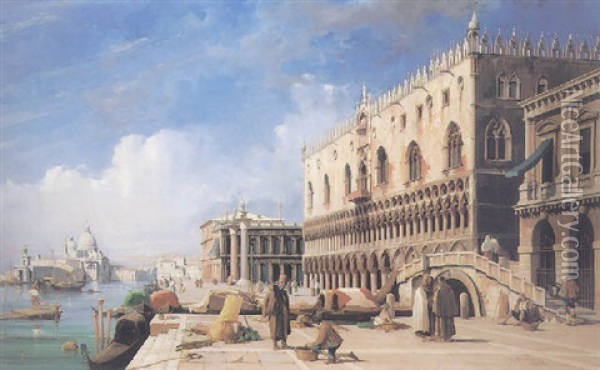 The Doges' Palace Oil Painting - Jules-Romain Joyant