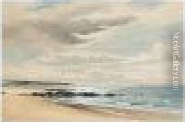 The Beach Oil Painting - David West