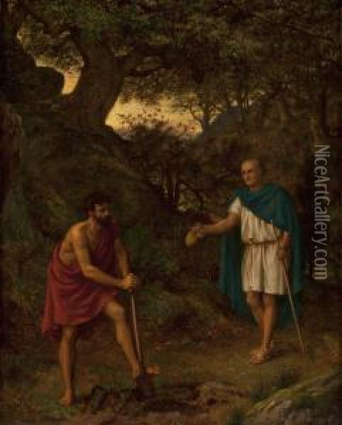 Timon And Flavis, From Timon Of Athens Oil Painting - Henry Wallis