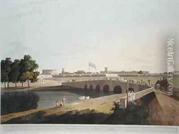 Western Entrance of Fort St George Madras Oil Painting - Thomas Daniell