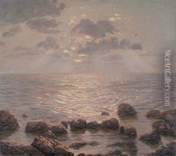 Morze O Wschodzie Slonca Oil Painting - Sixtus, Ritter Von Dzbanski