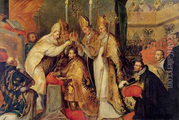 The Coronation of Charles V 1500-58 Holy Roman Emperor Oil Painting - Cornelius I Schut