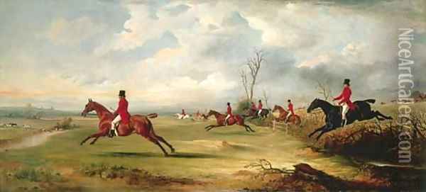 Squire Wormald with a hunt in full cry Oil Painting - John Snr Ferneley