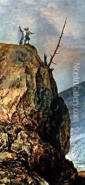 Landscape with the Temptation of Christ (detail) 2 Oil Painting - Joos De Momper