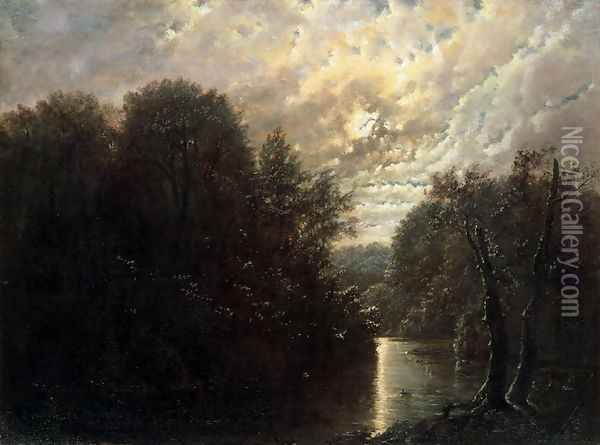 River Landscape in the Rosental near Leipzig Oil Painting - Carl Gustav Carus