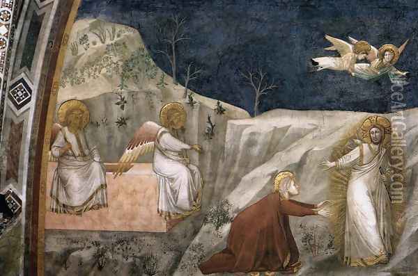 Scenes from the Life of Mary Magdalene- Noli me tangere 1320s Oil Painting - Giotto Di Bondone