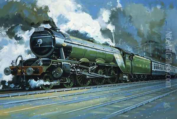 Unidentified steam train Oil Painting - John S. Smith
