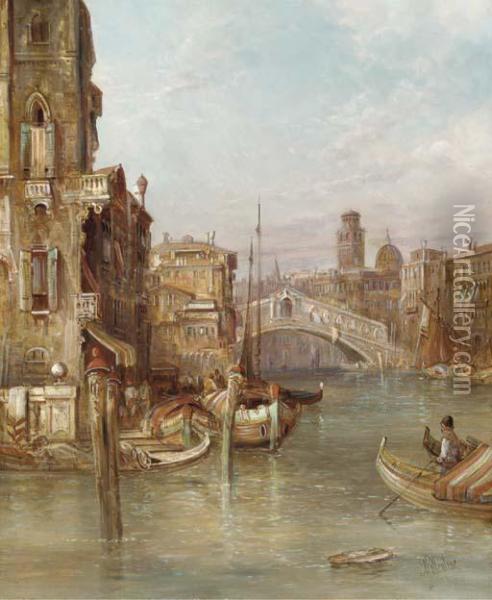 The Rialto, Venice Oil Painting - Alfred Pollentine