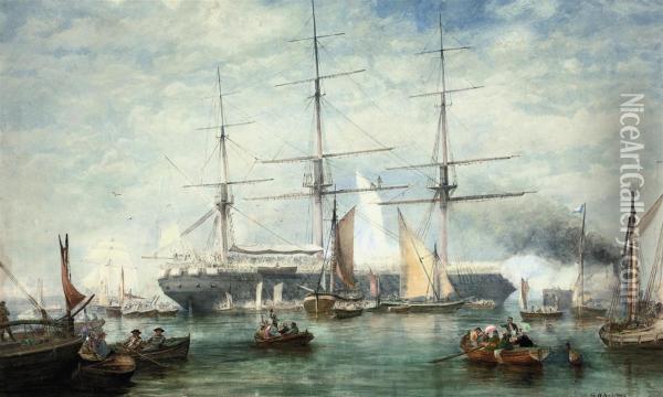 An Emigrant Ship Preparing To Depart Oil Painting - Henry Andrews