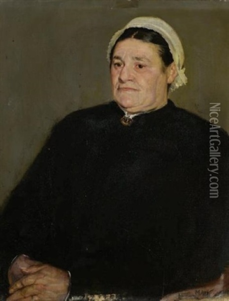 Portrait De Femme Oil Painting - Richard Edward Miller