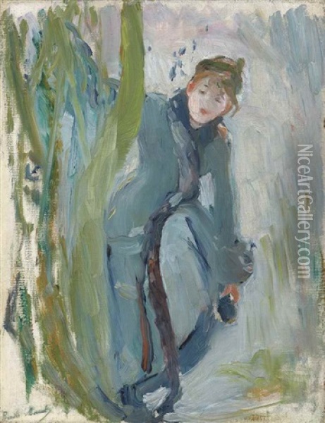 Jeune Fille Remettant Son Patin Oil Painting - Berthe Morisot