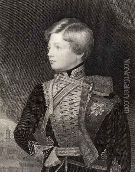 George V, King of Hanover, engraved by T.A. Dean, from National Portrait Gallery, volume III, published c.1835 Oil Painting - Saunders, George Lethbridge