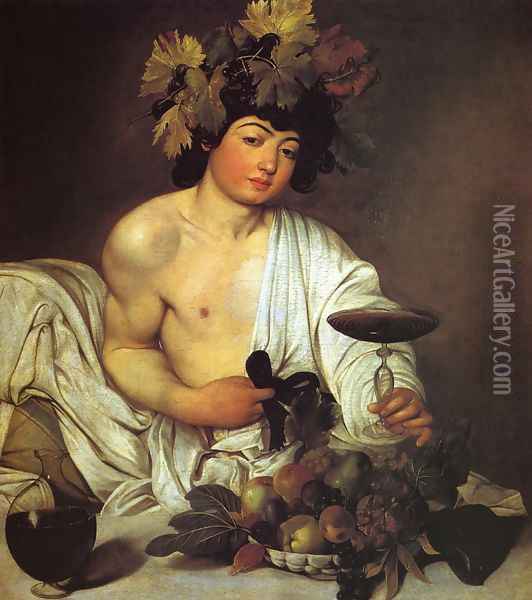 Bacchus c. 1596 Oil Painting - Caravaggio
