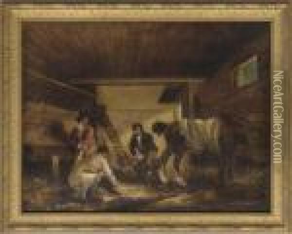 The Dog Fight Oil Painting - George Morland