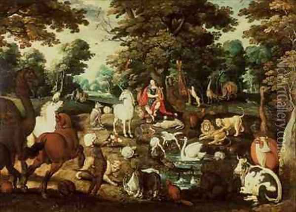 Orpheus Charming the Animals Oil Painting - Jacob Bouttats