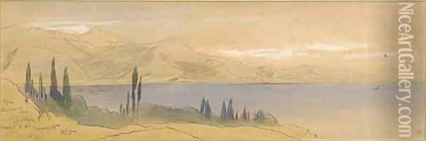 Saint Hospice, on the Riviera, France Oil Painting - Edward Lear
