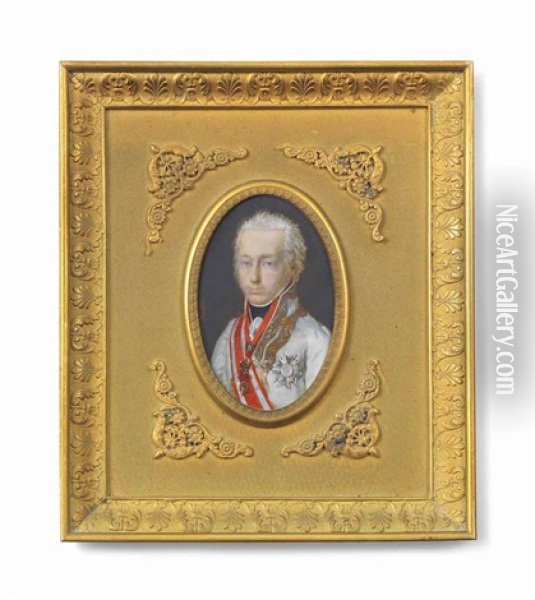 Ferdinand Iii Of Habsburg (1759-1824), Grand-duke Of Tuscany 1790-1801, In The Uniform Of An Austrian Field Marshal, Wearing The Order Of The Golden Fleece And The Red Sash And Breast-star Of The Order Of St Joseph Of Tuscany Oil Painting - Ferdinando Paul Louis Quaglia