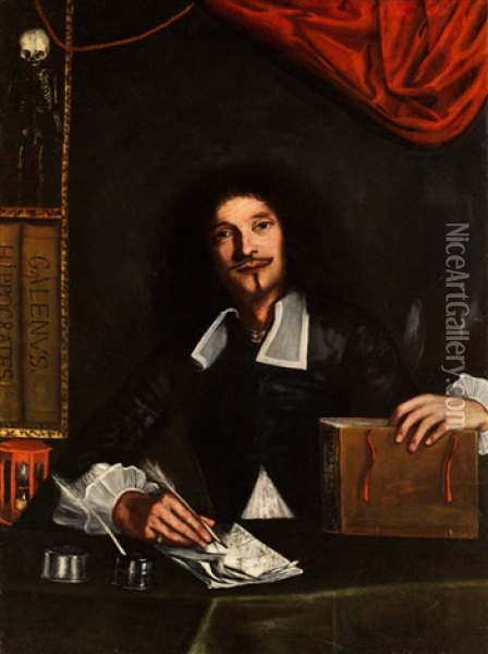 Portrait Eines Jungen Gelehrten Der Medizin Oil Painting - Tiberio Tinelli